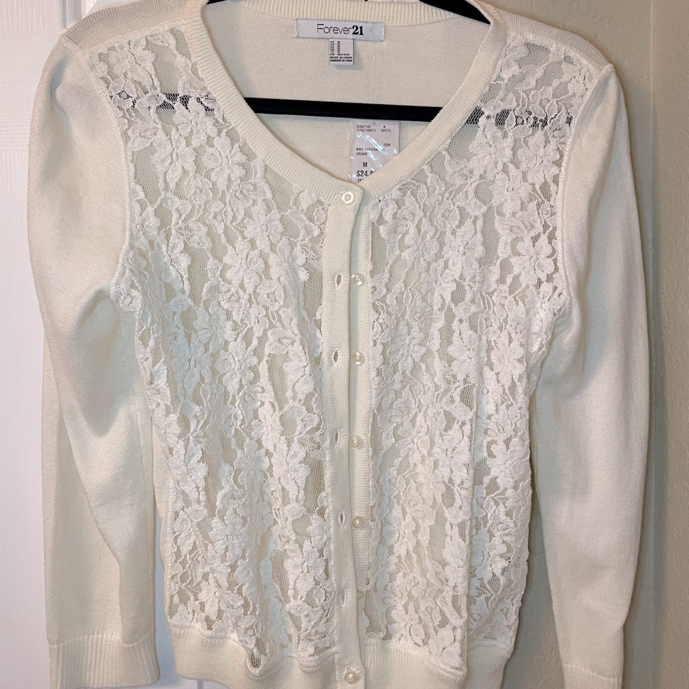 White lace cardigan. Forever 21